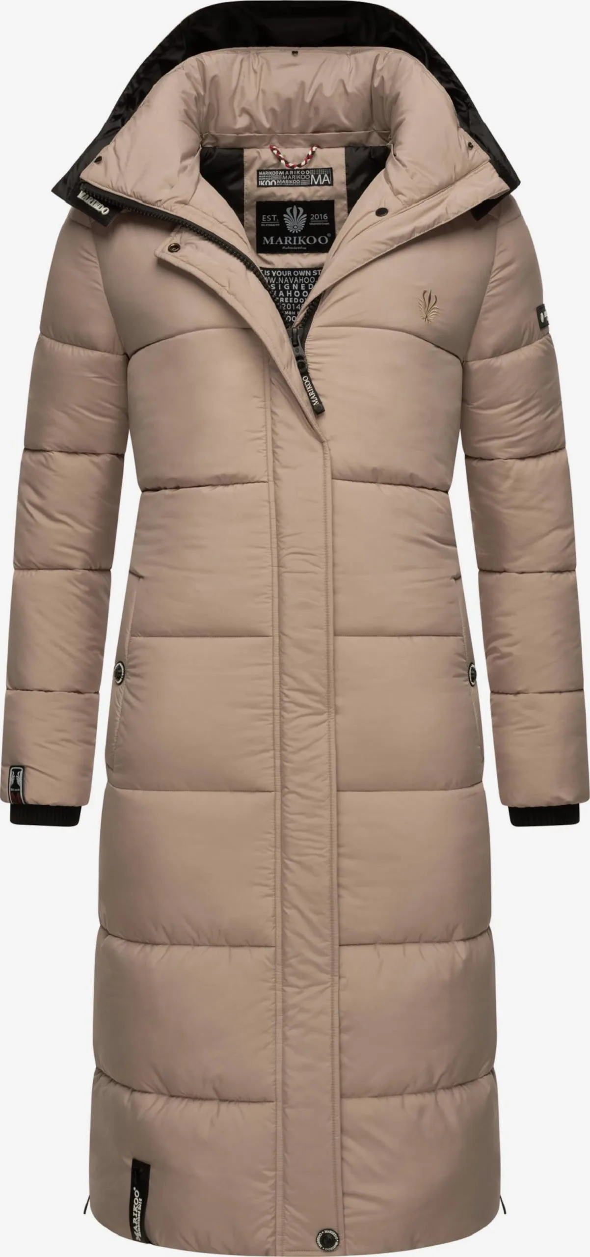 Marikoo Wintermantels Wintermantel Dames Taupe 6 Marikoo Wintermantels Wintermantel Dames Taupe - Afbeelding 4