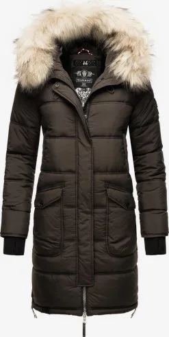 Marikoo Wintermantels Wintermantel Chaskaa Dames Basaltgrijs