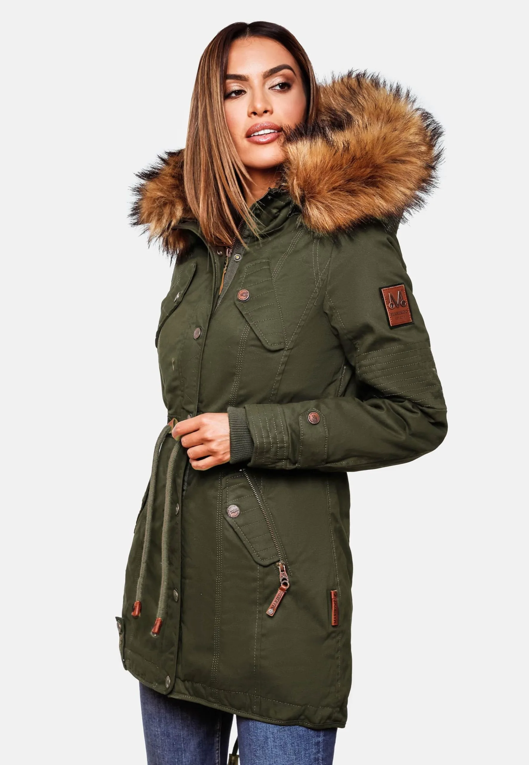 Marikoo Parkas Winterparka Dames Kaki 9 Marikoo Parkas Winterparka Dames Kaki - Afbeelding 7