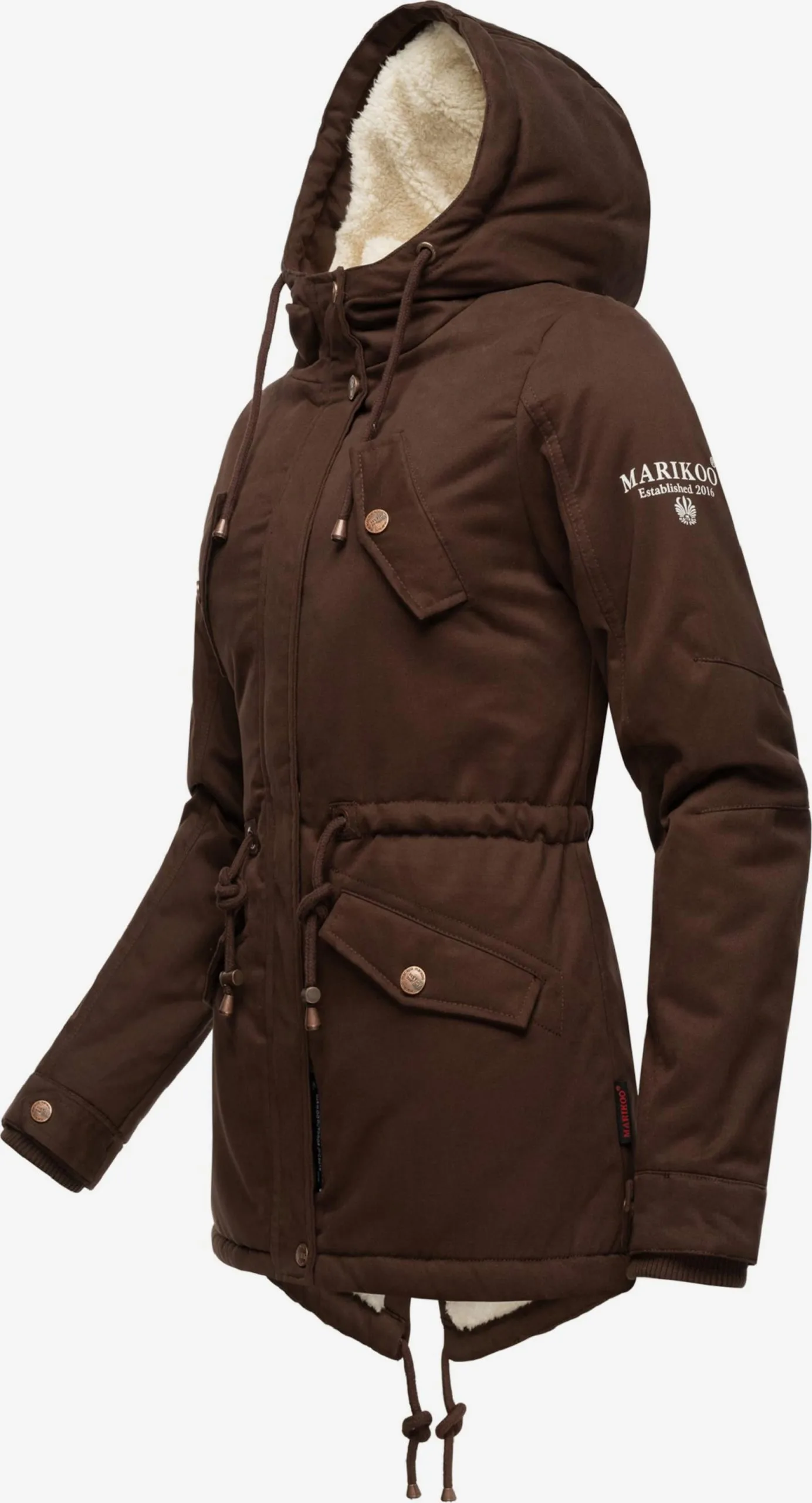 Marikoo Winterjassen Winterjas Manolya Dames Donkerbruin 4 Marikoo Winterjassen Winterjas Manolya Dames Donkerbruin - Afbeelding 2