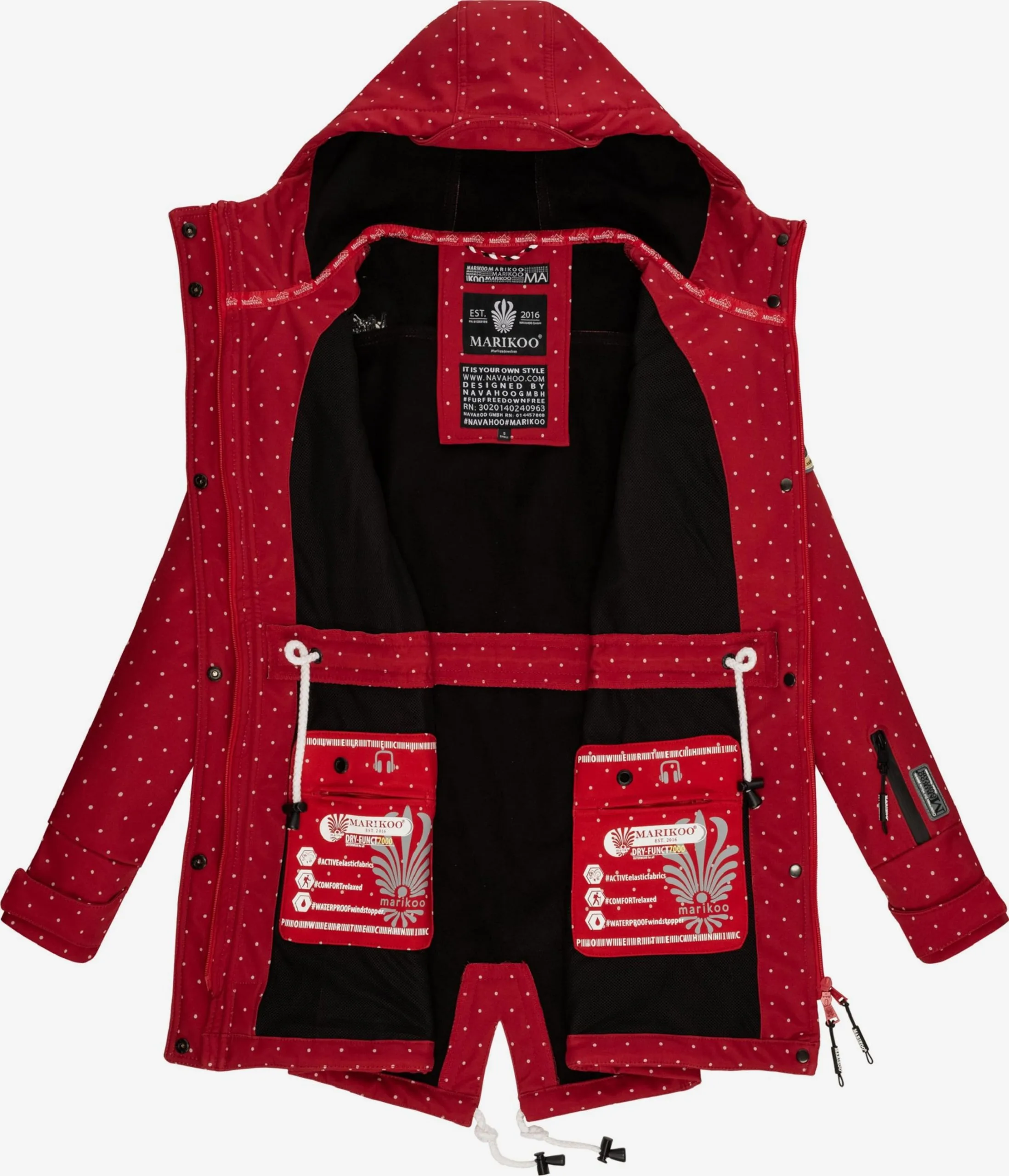 Marikoo Regenmantels Functionele Mantel Zimtzicke Dames Robijnrood 6 Marikoo Regenmantels Functionele Mantel Zimtzicke Dames Robijnrood - Afbeelding 4