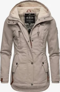 Marikoo Winterjassen Winterjas Bikoo Dames Lichtbeige