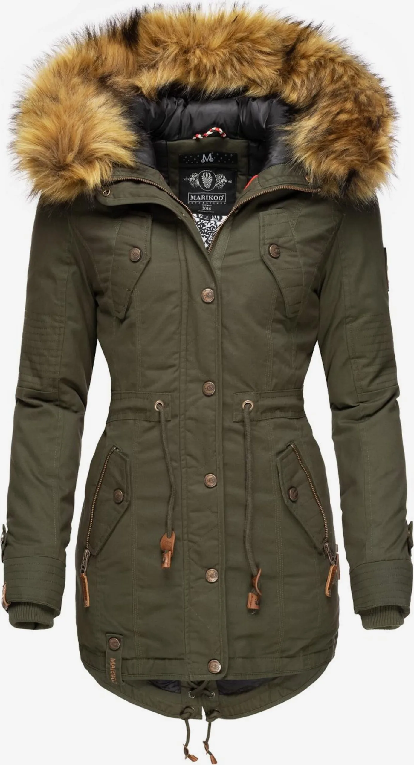 Marikoo Parkas Winterparka Dames Kaki 3 Marikoo Parkas Winterparka Dames Kaki