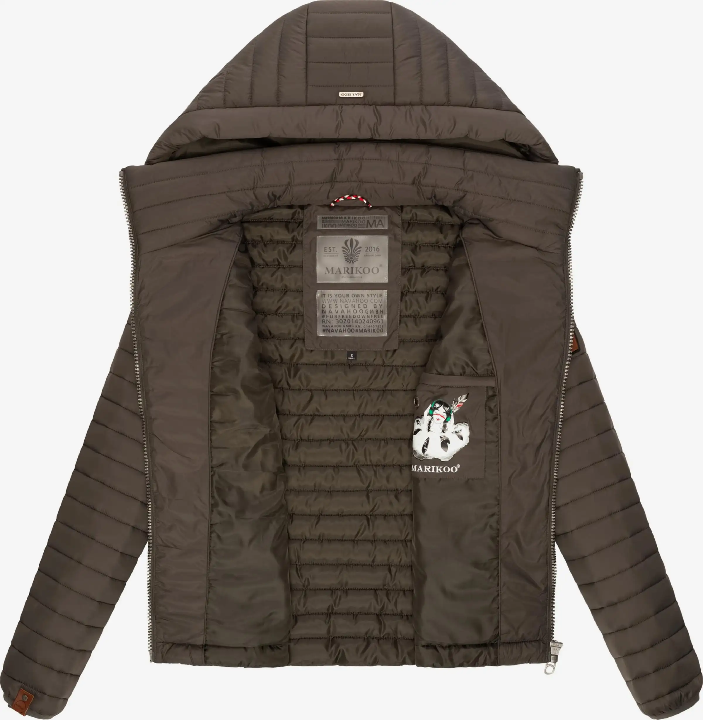 Marikoo Tussenjassen Tussenjas Löwenbaby Dames Antraciet 6 Marikoo Tussenjassen Tussenjas Löwenbaby Dames Antraciet - Afbeelding 4