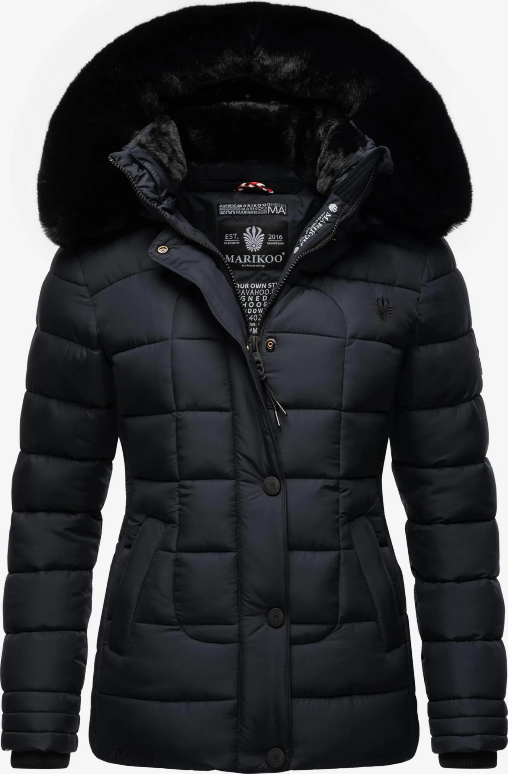 Marikoo Winterjassen Winterjas Qesra Dames Nachtblauw 3 Marikoo Winterjassen Winterjas Qesra Dames Nachtblauw