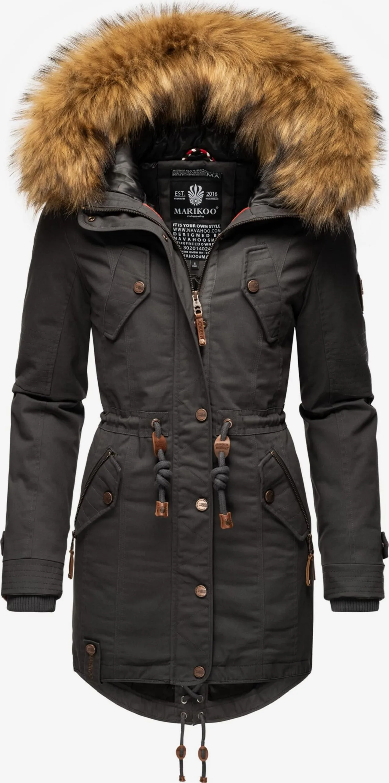Marikoo Parkas Winterparka La Viva Prc Dames Antraciet 3 Marikoo Parkas Winterparka La Viva Prc Dames Antraciet