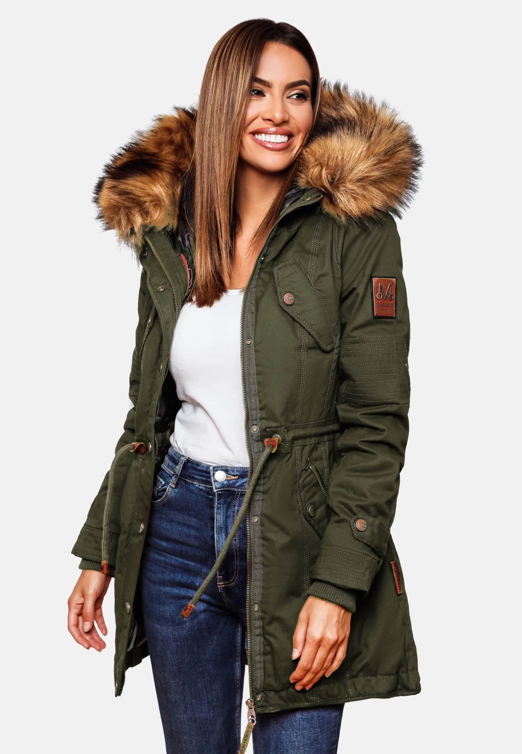 Marikoo Parkas Winterparka Dames Kaki 11 Marikoo Parkas Winterparka Dames Kaki - Afbeelding 9