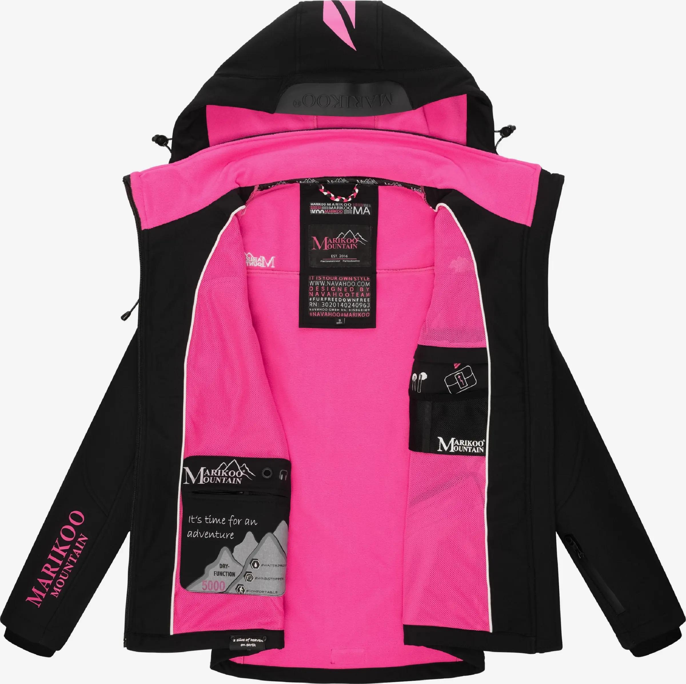 Marikoo Winterjassen Winterjas Dames Zwart 7 Marikoo Winterjassen Winterjas Dames Zwart - Afbeelding 5