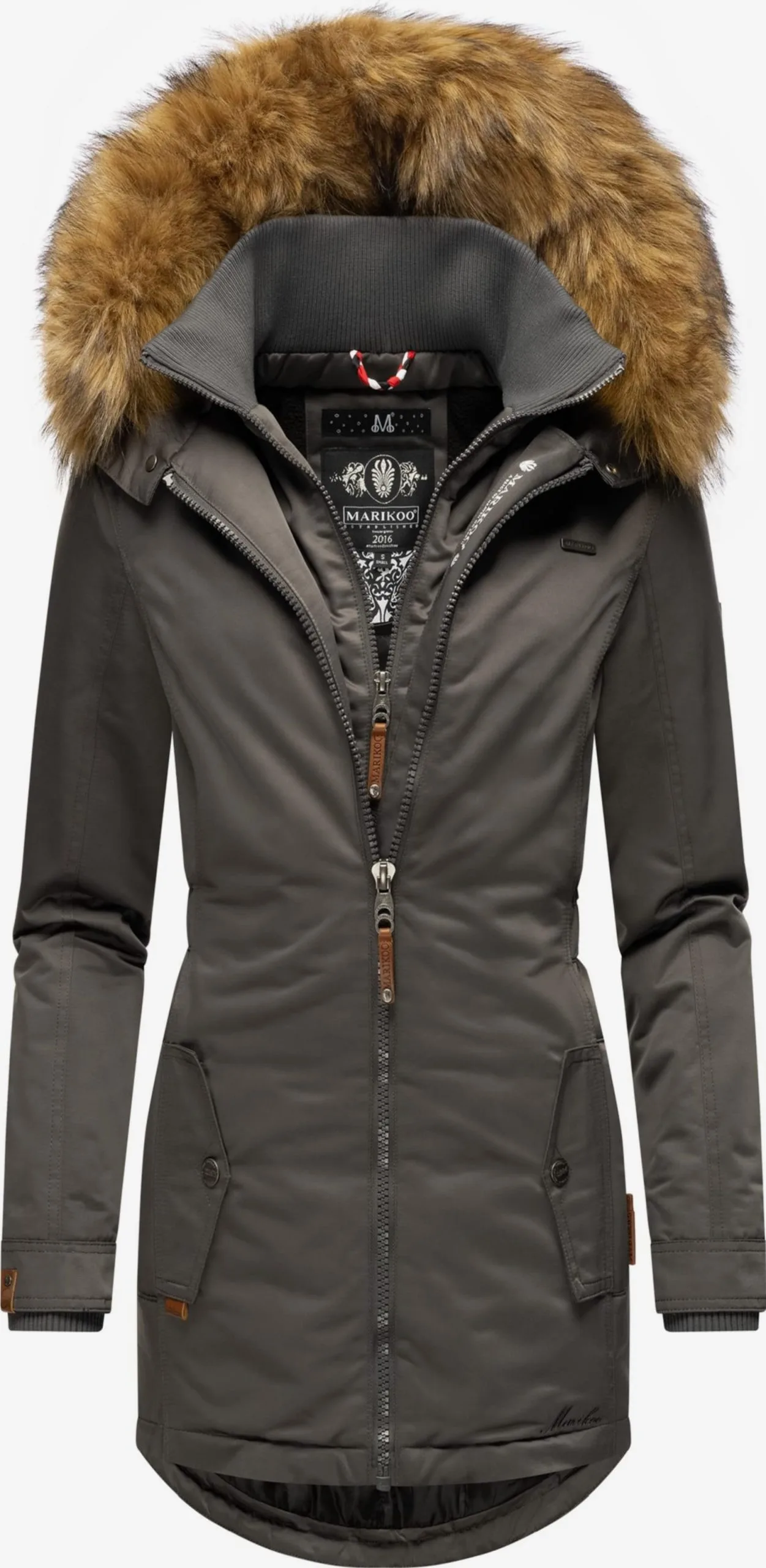 Marikoo Wintermantels Wintermantel Sanakoo Dames Donkergrijs 6 Marikoo Wintermantels Wintermantel Sanakoo Dames Donkergrijs - Afbeelding 4