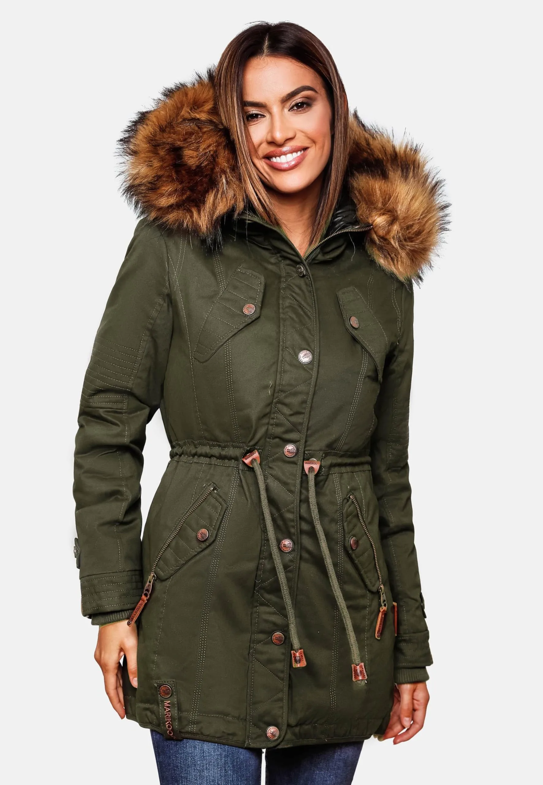 Marikoo Parkas Winterparka Dames Kaki 8 Marikoo Parkas Winterparka Dames Kaki - Afbeelding 6