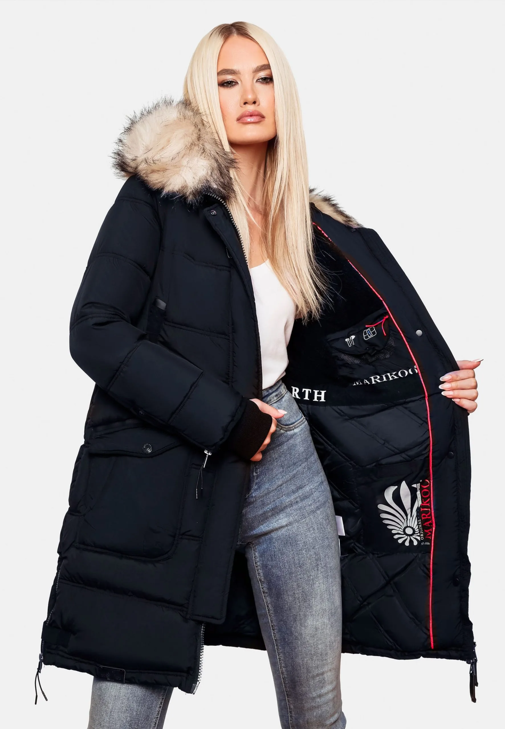 Marikoo Wintermantels Wintermantel Chaskaa Dames Navy 11 Marikoo Wintermantels Wintermantel Chaskaa Dames Navy - Afbeelding 9