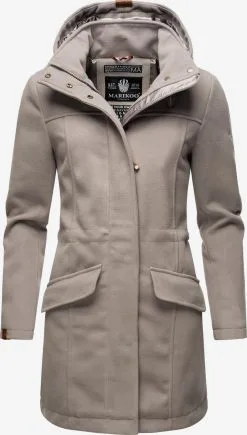 Marikoo Wintermantels Wintermantel Dames Rookgrijs
