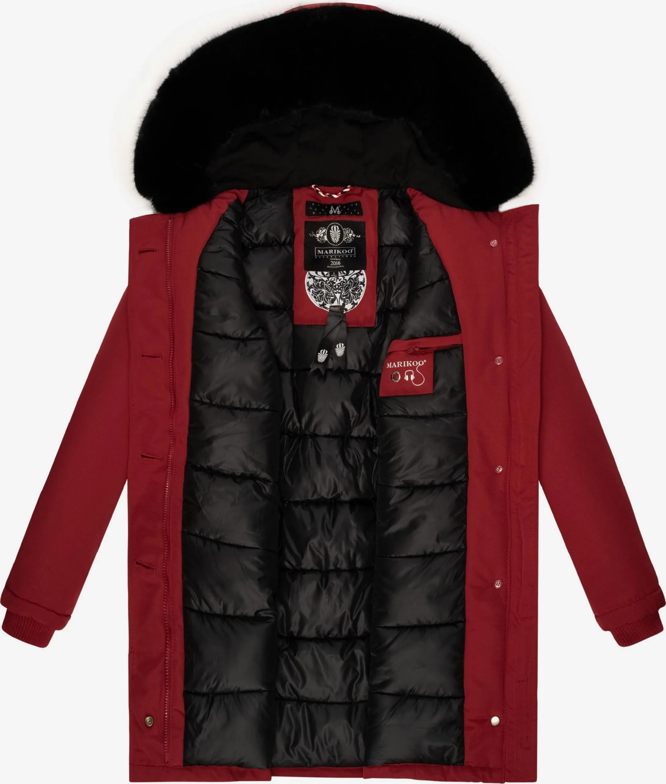 Marikoo Parkas Winterparka Karmaa Dames Rood 7 Marikoo Parkas Winterparka Karmaa Dames Rood - Afbeelding 5
