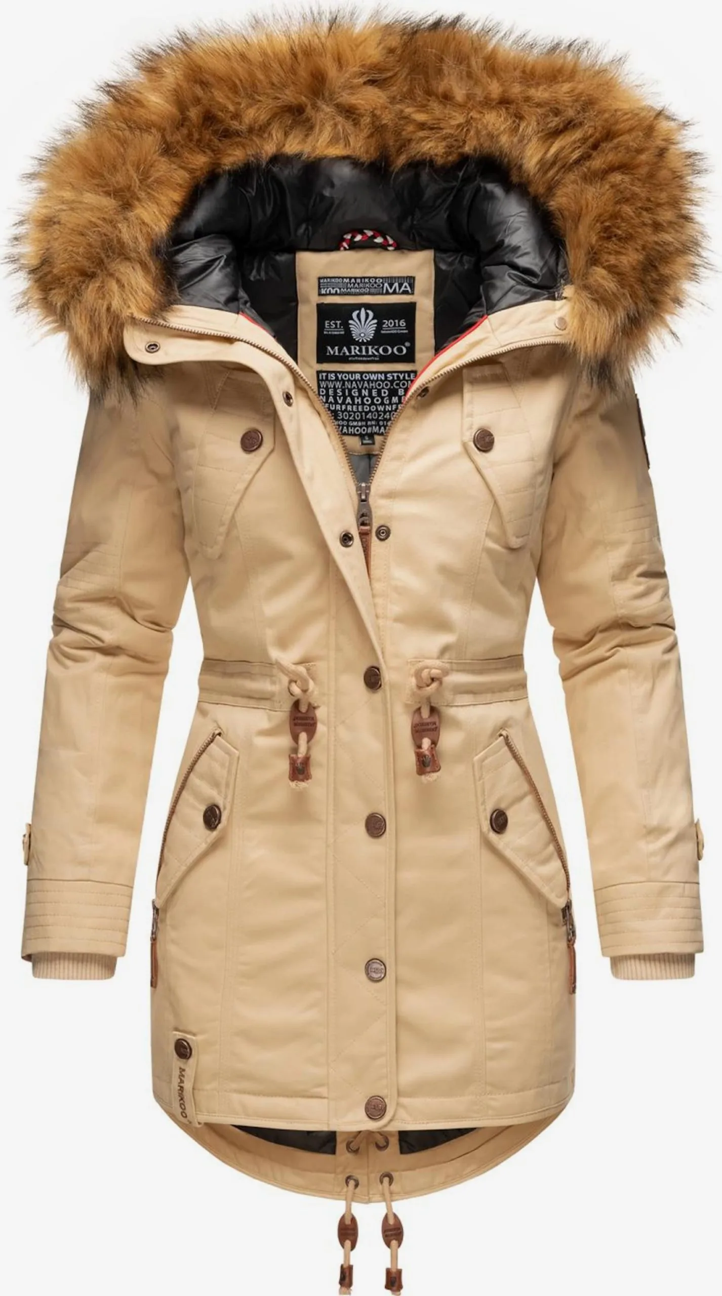 Marikoo Parkas Winterparka La Viva Dames Beige 3 Marikoo Parkas Winterparka La Viva Dames Beige