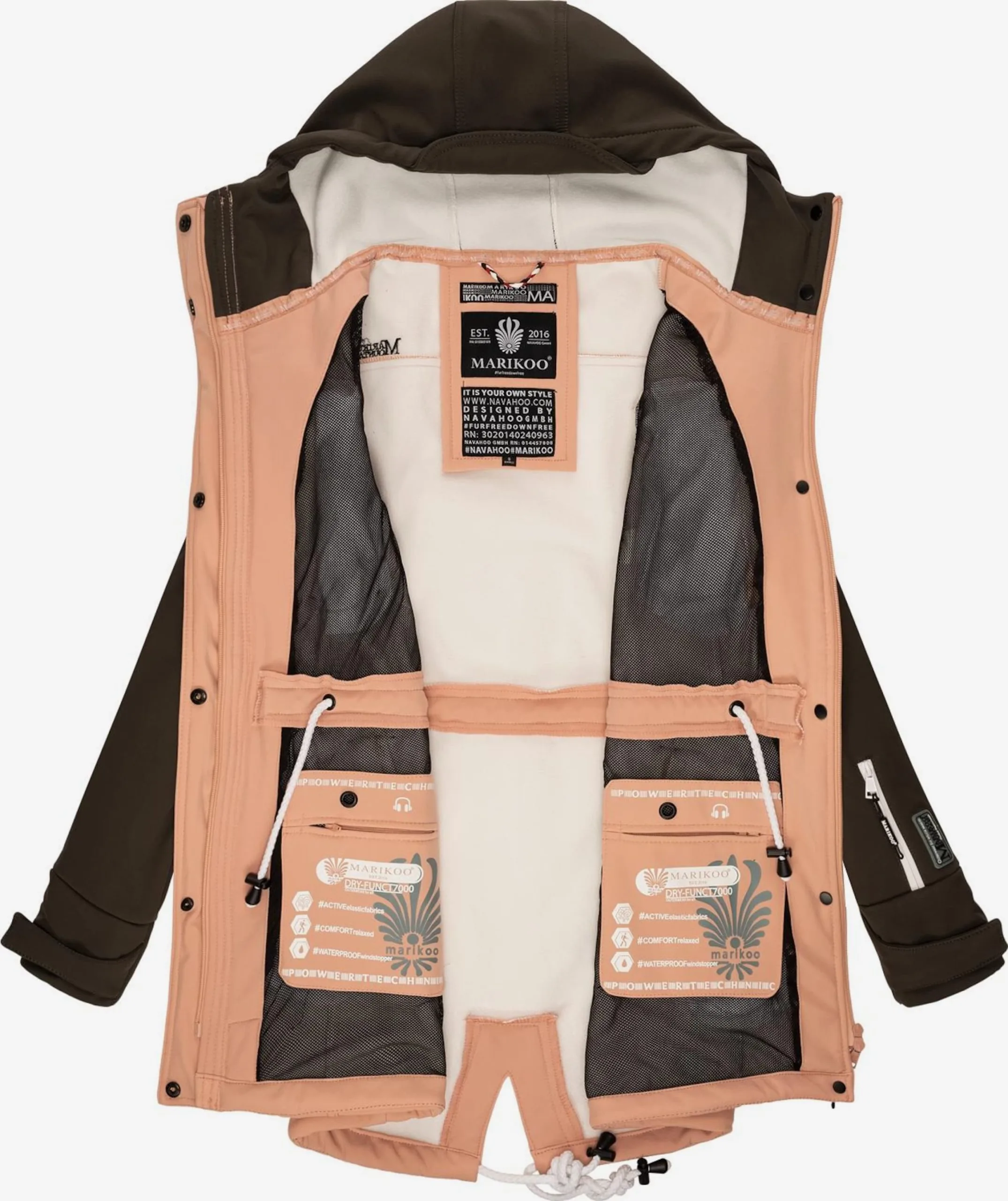 Marikoo Regenmantels Functionele Mantel Zimtzicke Dames Pink / Zwart 6 Marikoo Regenmantels Functionele Mantel Zimtzicke Dames Pink / Zwart - Afbeelding 4