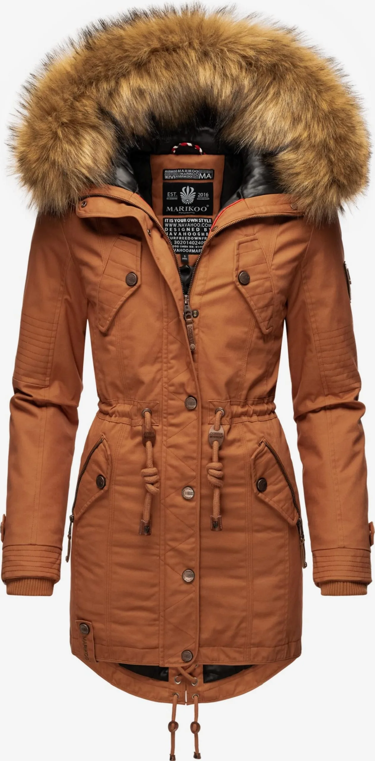 Marikoo Parkas Winterparka La Viva Dames Bruin 3 Marikoo Parkas Winterparka La Viva Dames Bruin