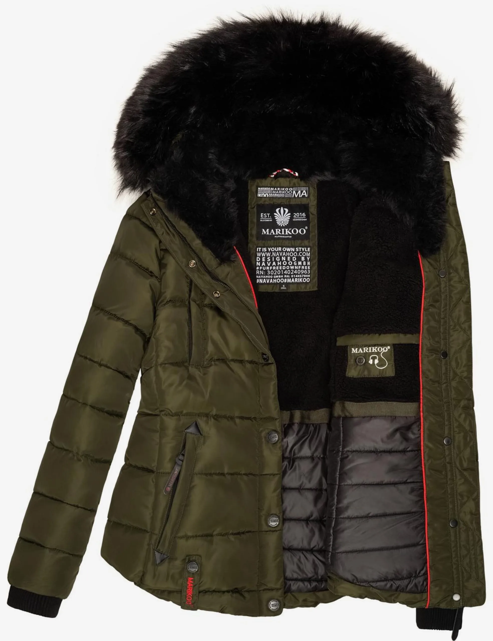 Marikoo Winterjassen Winterjas Lotusblüte Dames Olijfgroen 10 Marikoo Winterjassen Winterjas Lotusblüte Dames Olijfgroen - Afbeelding 8