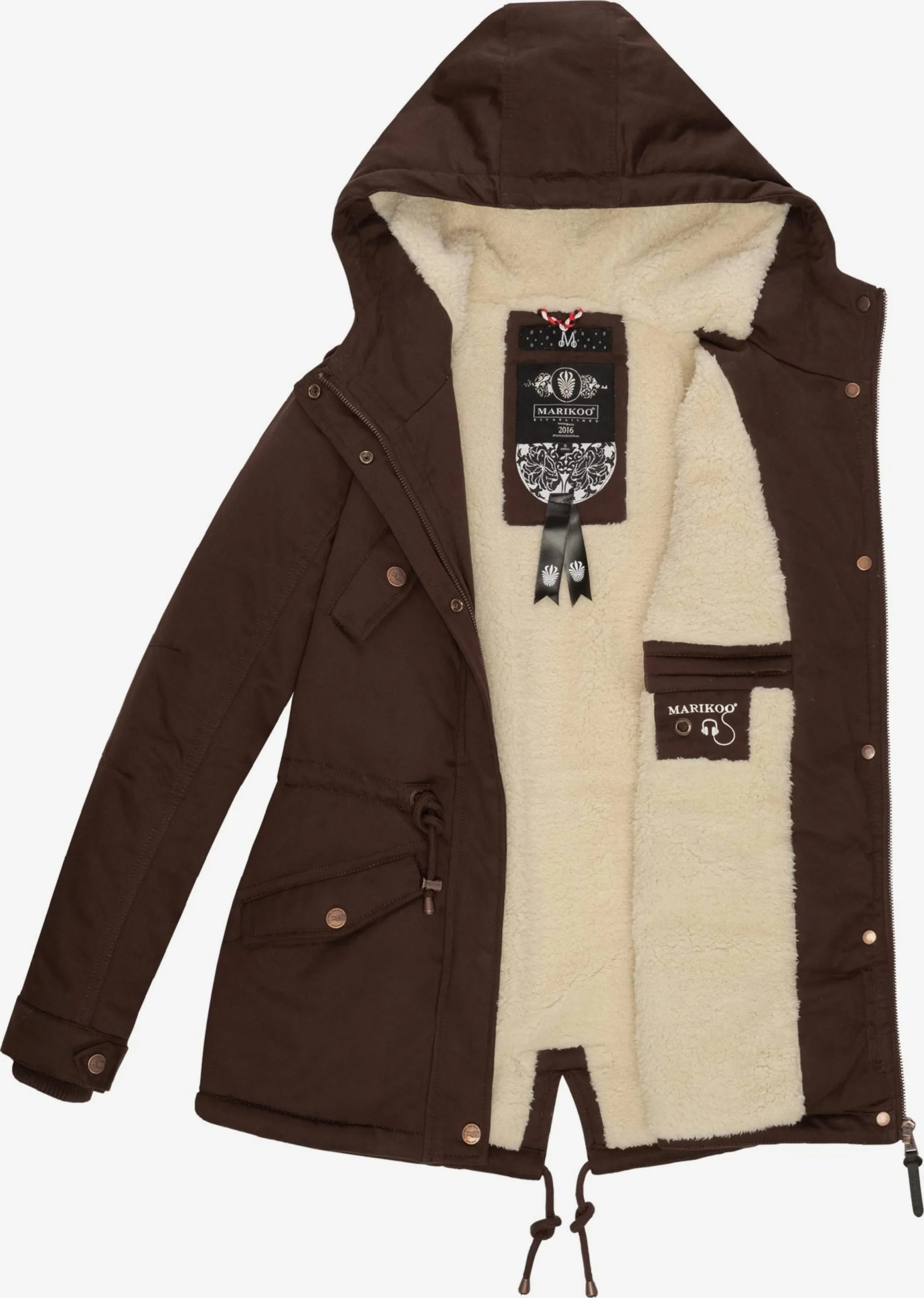 Marikoo Winterjassen Winterjas Manolya Dames Donkerbruin 7 Marikoo Winterjassen Winterjas Manolya Dames Donkerbruin - Afbeelding 5