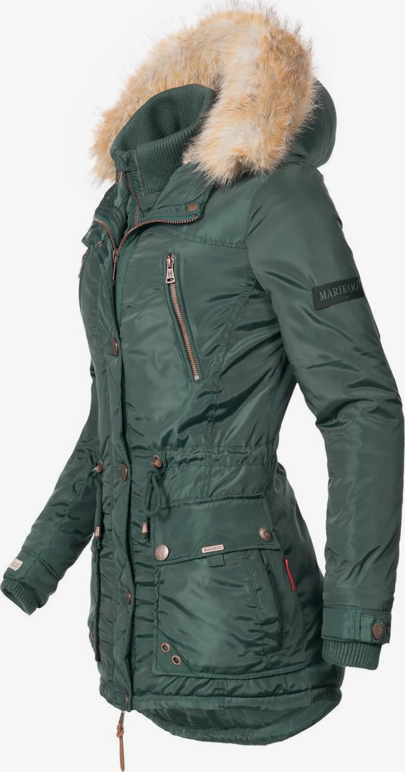Marikoo Parkas Winterparka Grinsekatze Dames Donkergroen 6 Marikoo Parkas Winterparka Grinsekatze Dames Donkergroen - Afbeelding 4