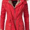 Marikoo Parkas Winterparka Grinsekatze Dames Rood