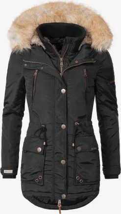 Marikoo Parkas Winterparka Grinsekatze Dames Zwart -Groot Warenhuis Marikoo a8fcf2f87309e15e3e78150e4f00c386