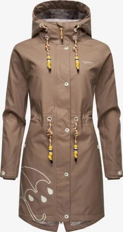Marikoo Regenmantels Functionele Mantel Dames Bruin
