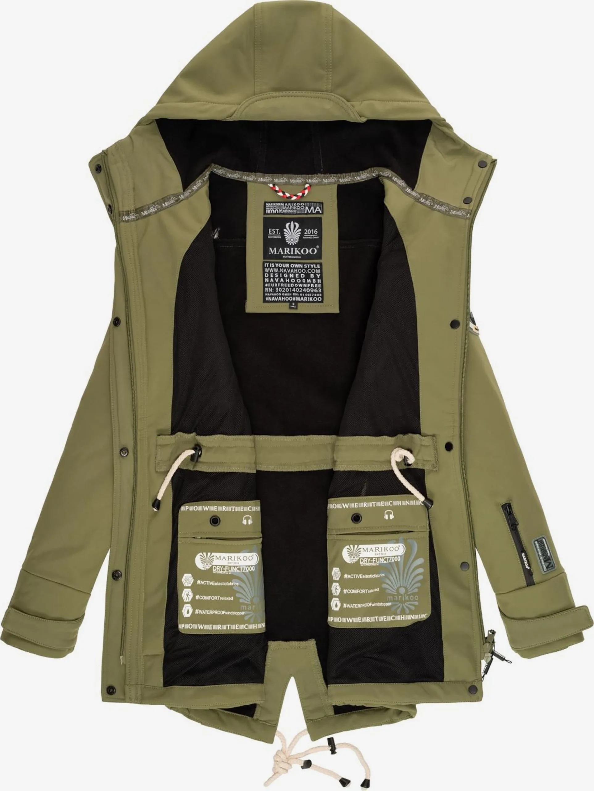 Marikoo Regenmantels Functionele Mantel Zimtzicke Dames Olijfgroen 6 Marikoo Regenmantels Functionele Mantel Zimtzicke Dames Olijfgroen - Afbeelding 4