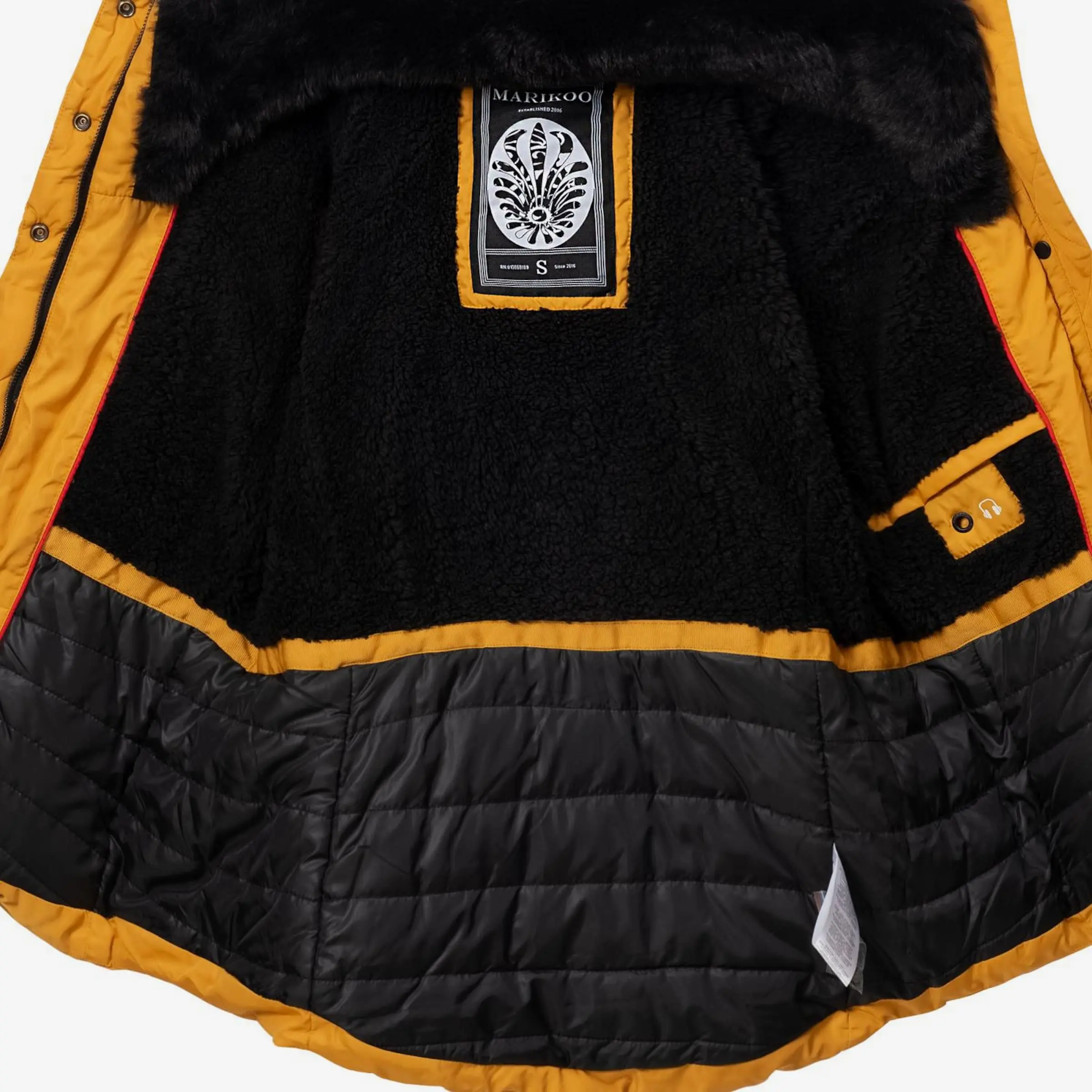 Marikoo Winterjassen Winterjas Lotusblüte Dames Goudgeel 7 Marikoo Winterjassen Winterjas Lotusblüte Dames Goudgeel - Afbeelding 5