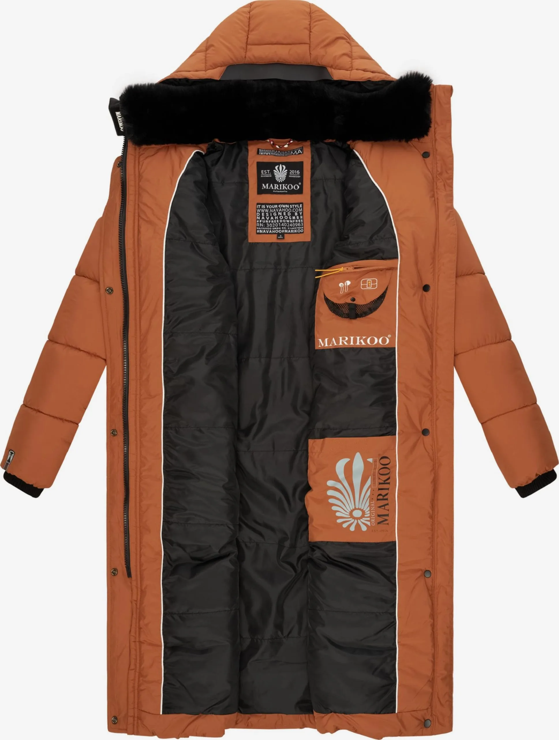 Marikoo Wintermantels Wintermantel Dames Cognac 8 Marikoo Wintermantels Wintermantel Dames Cognac - Afbeelding 6