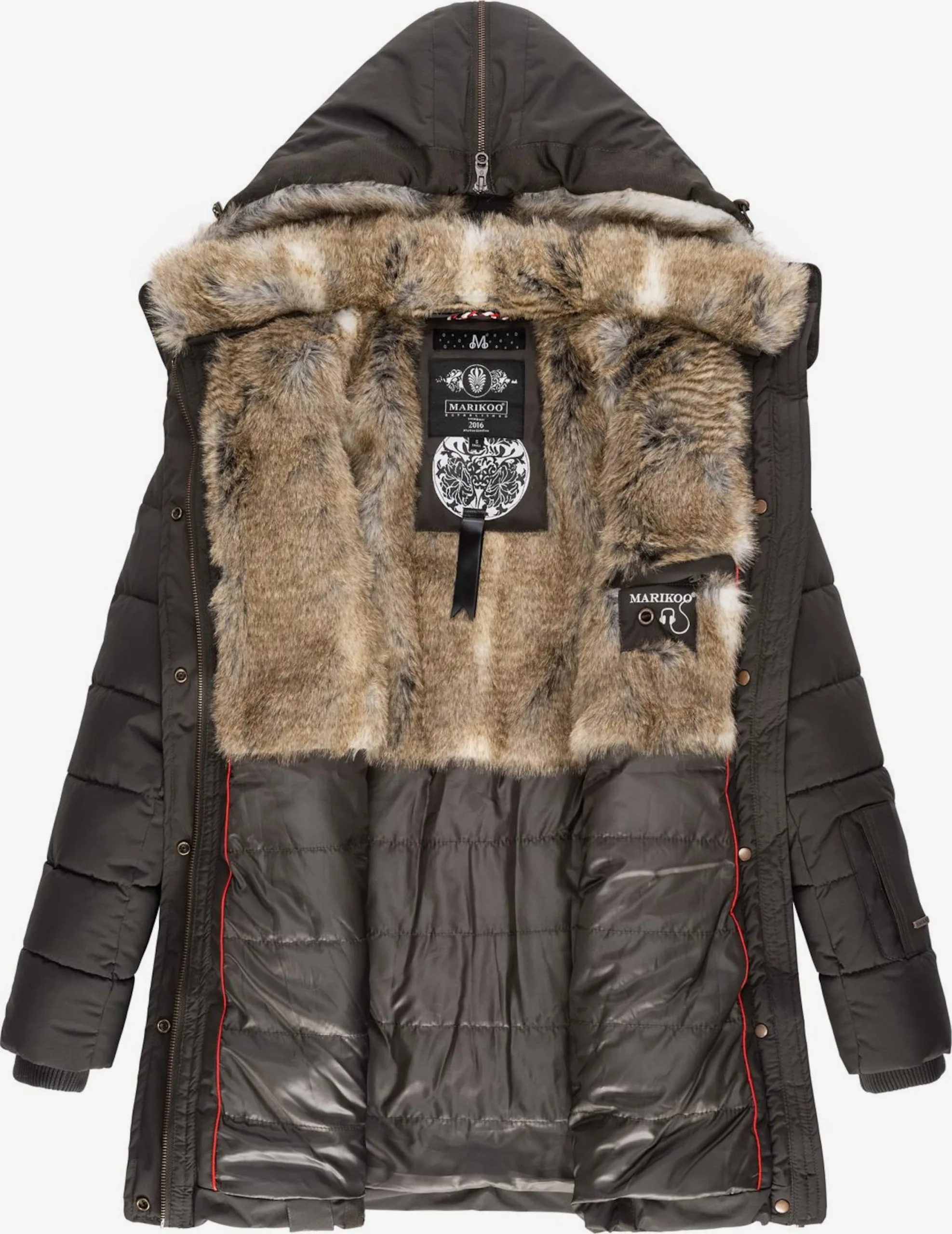 Marikoo Korte Mantels Wintermantel Dames Basaltgrijs 8 Marikoo Korte Mantels Wintermantel Dames Basaltgrijs - Afbeelding 6