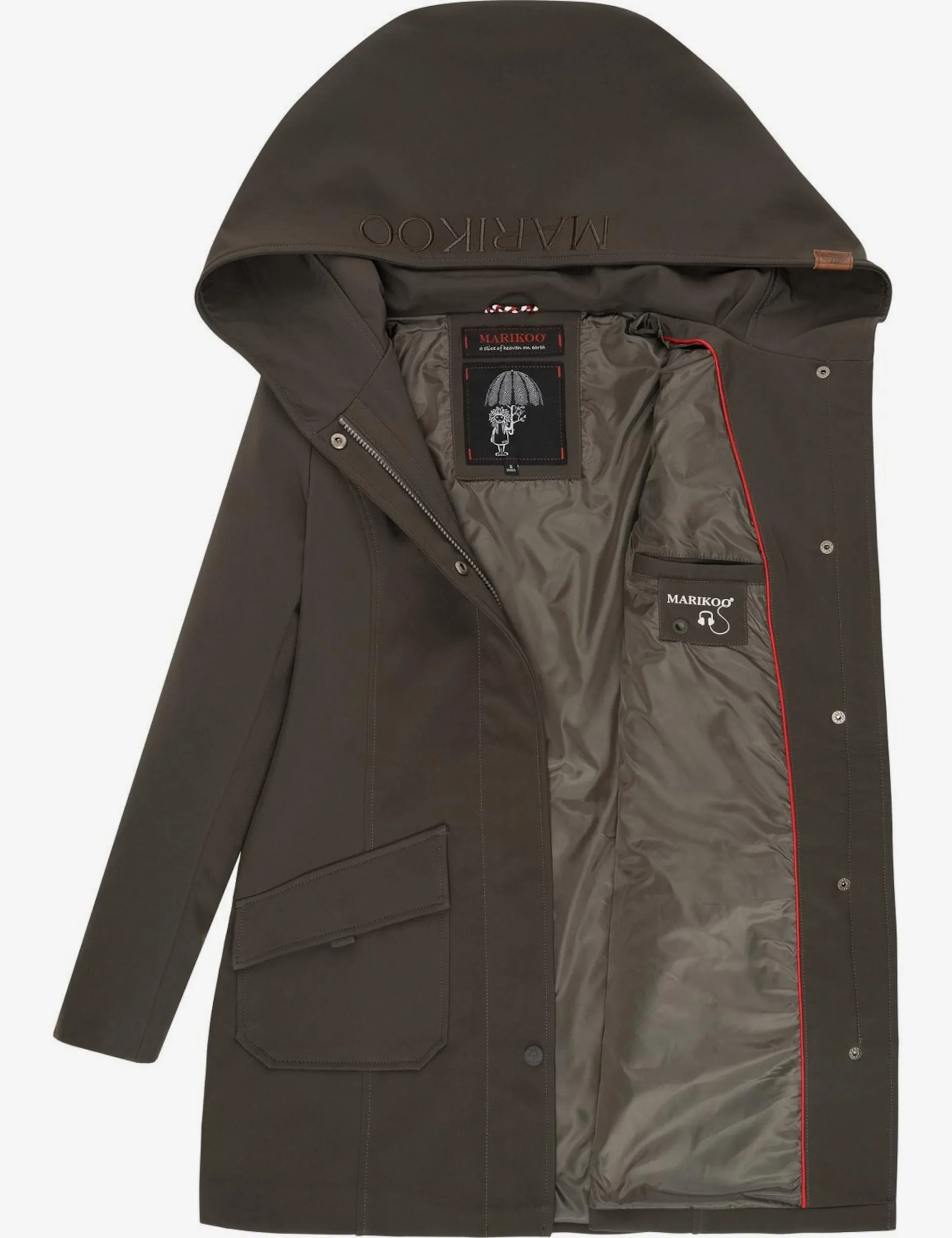 Marikoo Regenmantels Functionele Mantel Mayleen Dames Bruin 6 Marikoo Regenmantels Functionele Mantel Mayleen Dames Bruin - Afbeelding 4