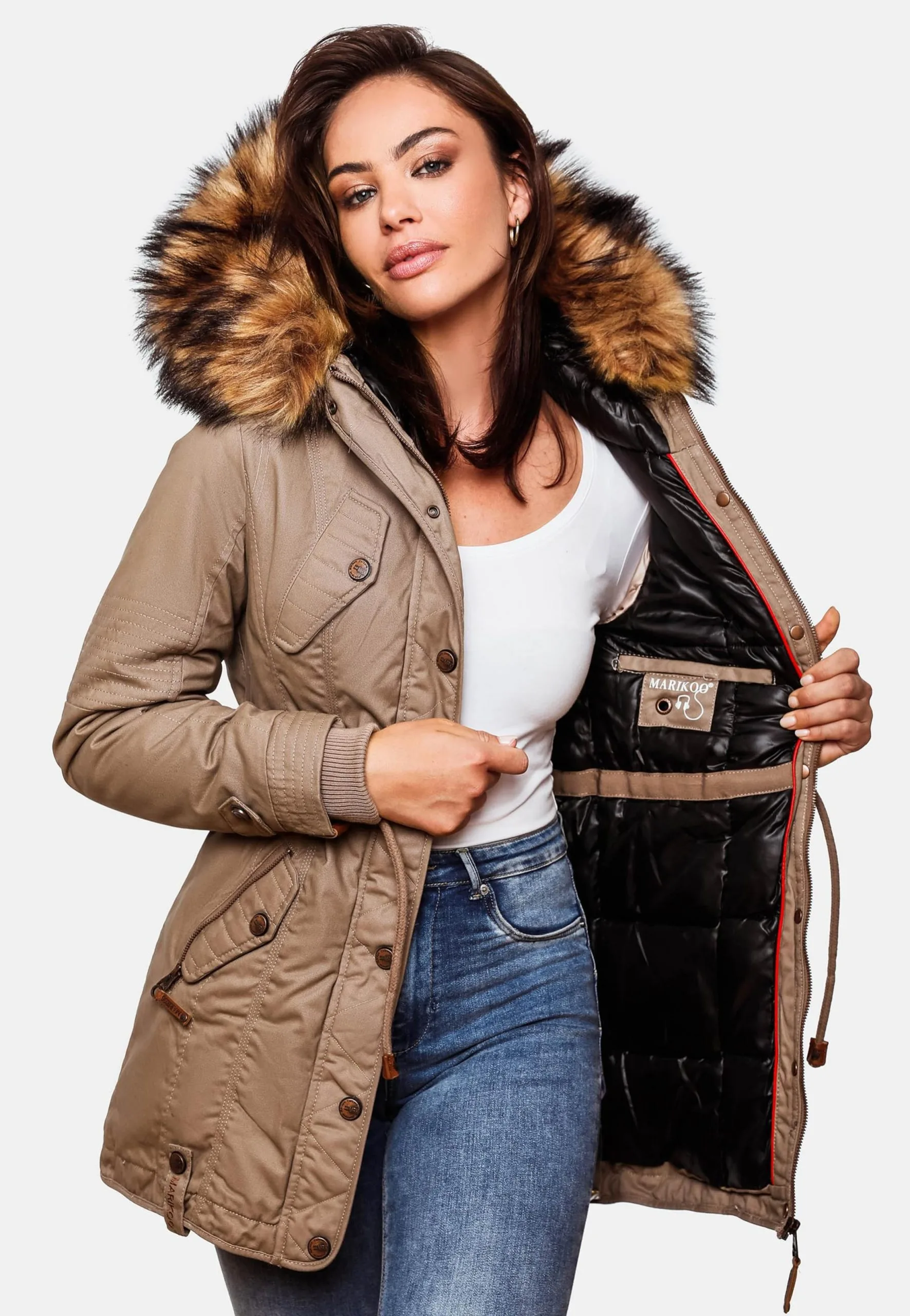 Marikoo Parkas Winterparka La Viva Dames Lichtbeige 11 Marikoo Parkas Winterparka La Viva Dames Lichtbeige - Afbeelding 9