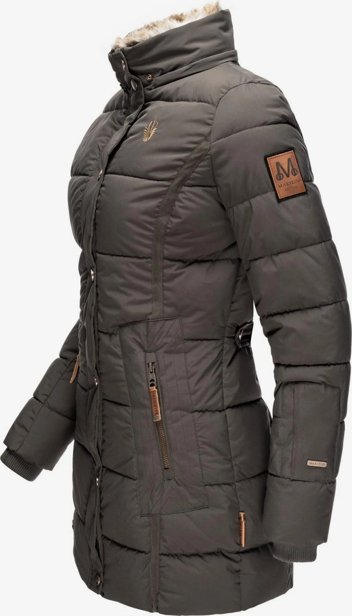 Marikoo Korte Mantels Wintermantel Dames Basaltgrijs 7 Marikoo Korte Mantels Wintermantel Dames Basaltgrijs - Afbeelding 5