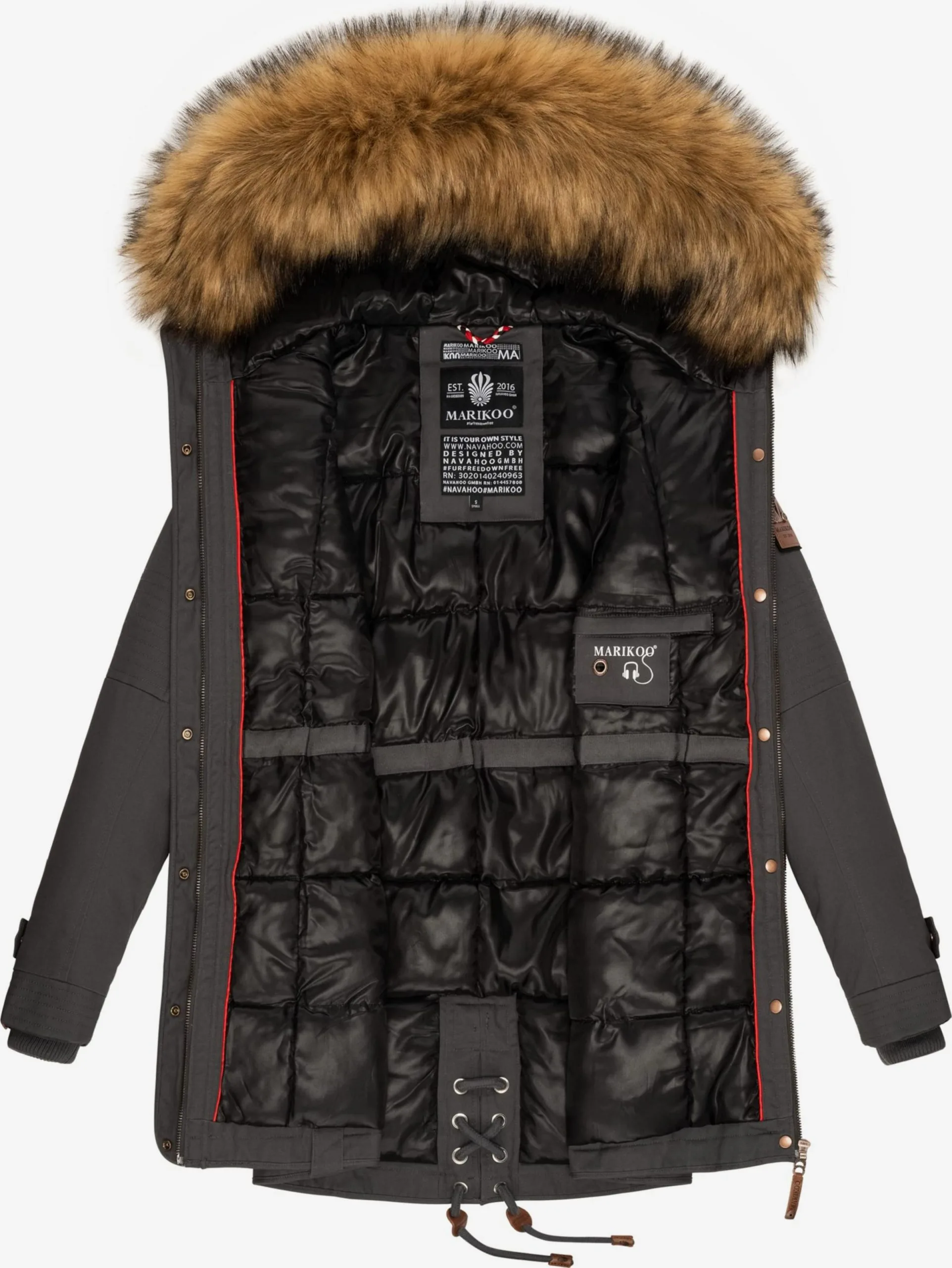 Marikoo Parkas Winterparka La Viva Prc Dames Antraciet 7 Marikoo Parkas Winterparka La Viva Prc Dames Antraciet - Afbeelding 5