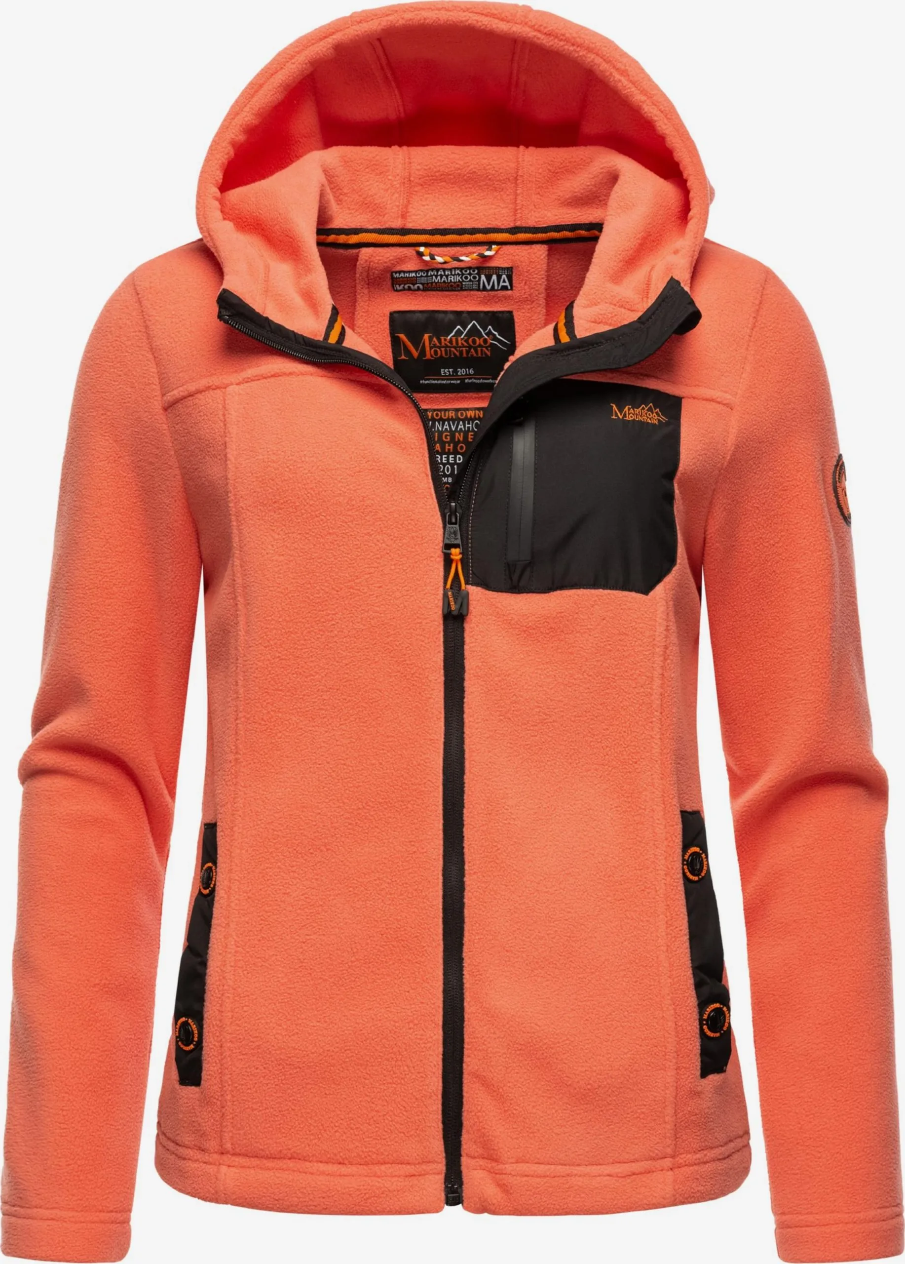 Marikoo Outdoor Jassen Fleece Jas Mount Iwaki Dames Oranje 3 Marikoo Outdoor Jassen Fleece Jas Mount Iwaki Dames Oranje