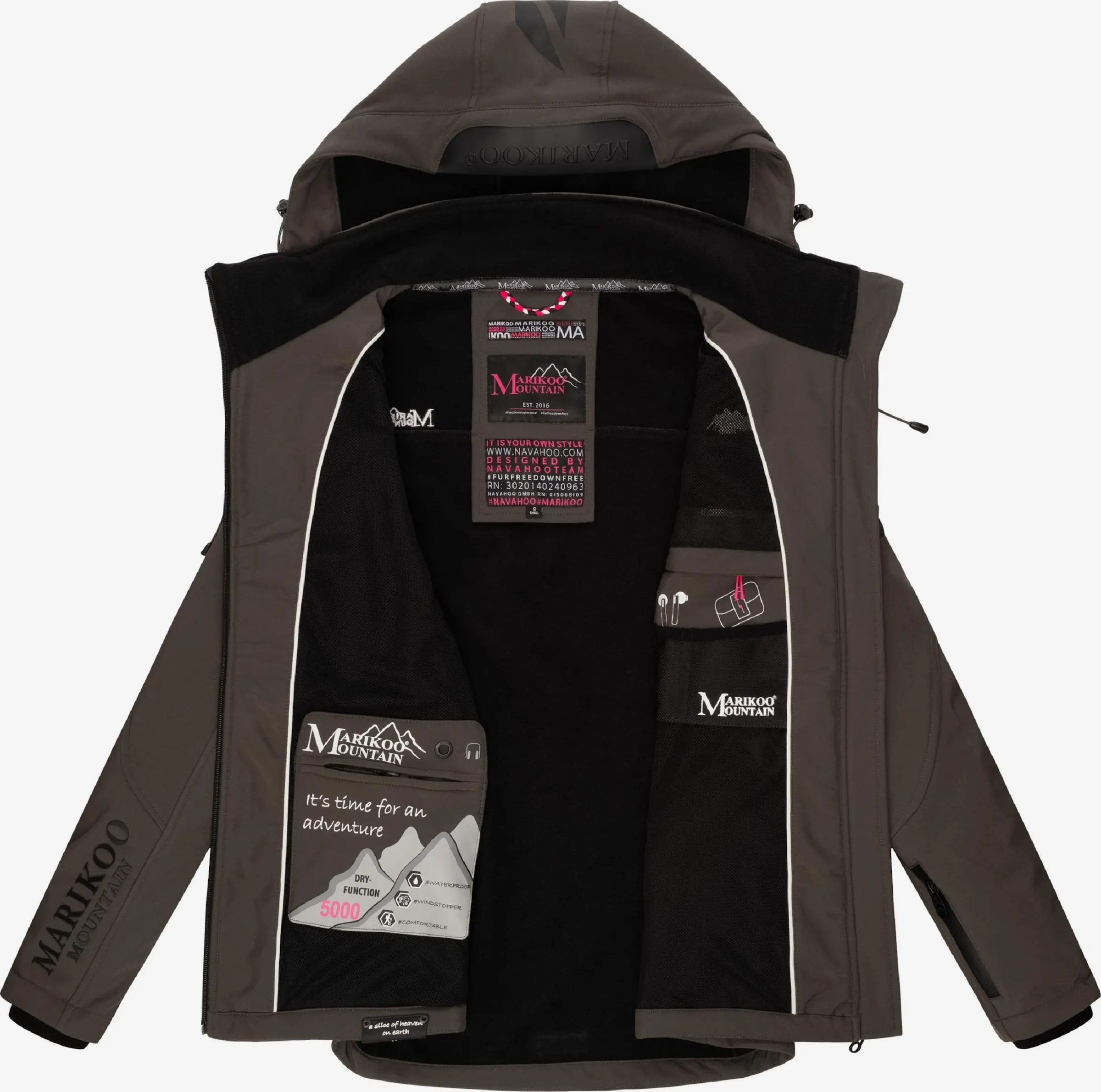 Marikoo Winterjassen Winterjas Dames Bruin 7 Marikoo Winterjassen Winterjas Dames Bruin - Afbeelding 5