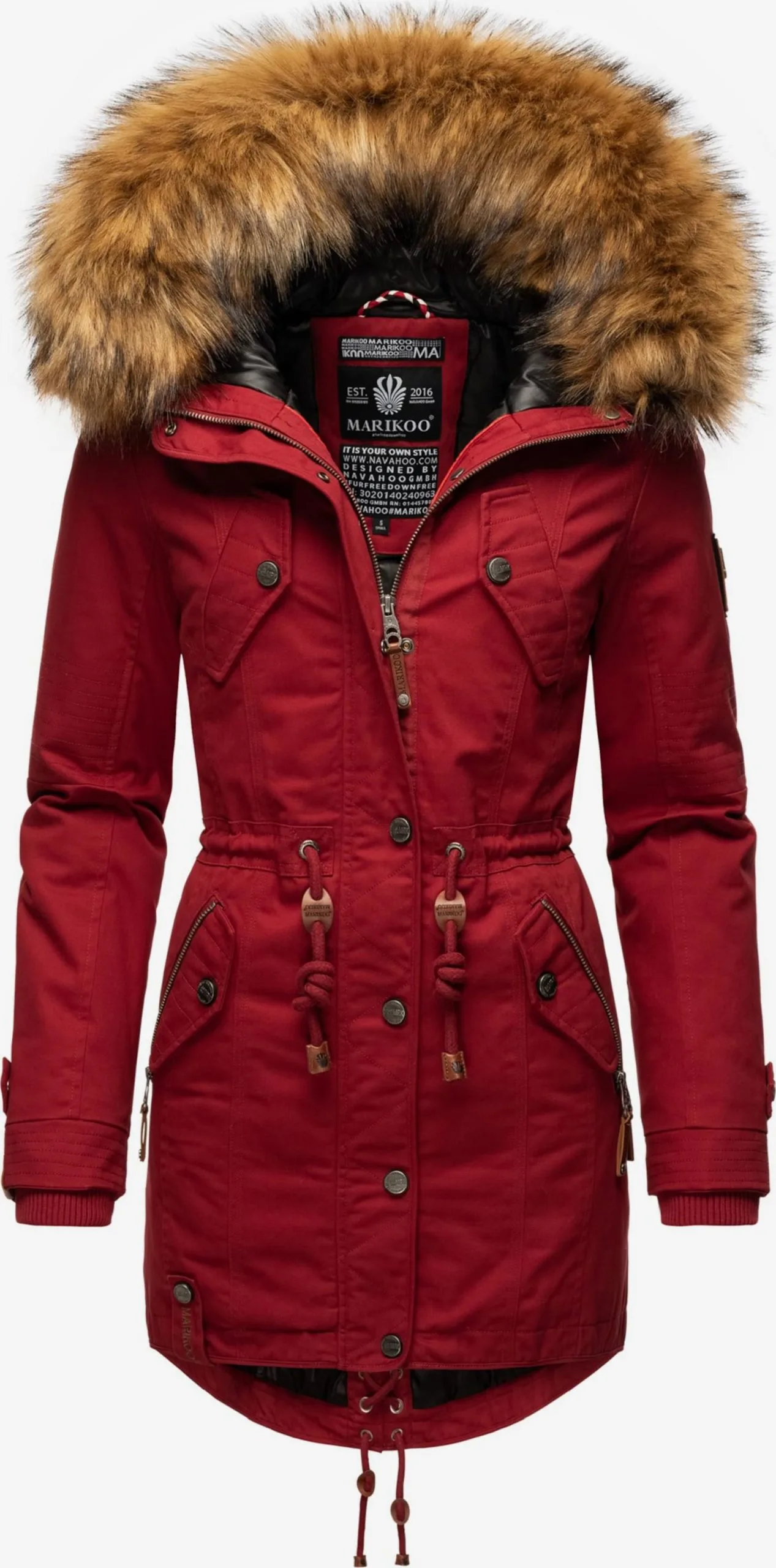 Marikoo Parkas Winterparka La Viva Dames Rood 3 Marikoo Parkas Winterparka La Viva Dames Rood
